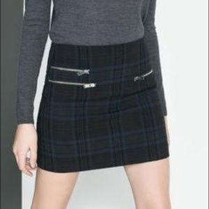 Zara Plaid Mini Skirt
